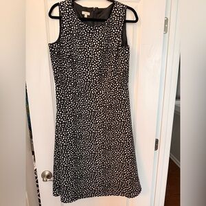 Talbots Black with White Dot Midi Dress